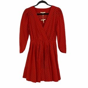 Maje 3/4 Sleeve Surplice Fit and Flare Dress